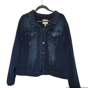 Jessica Simpson Women's Plus Size Dark Wash  Denim Jacket - 3X